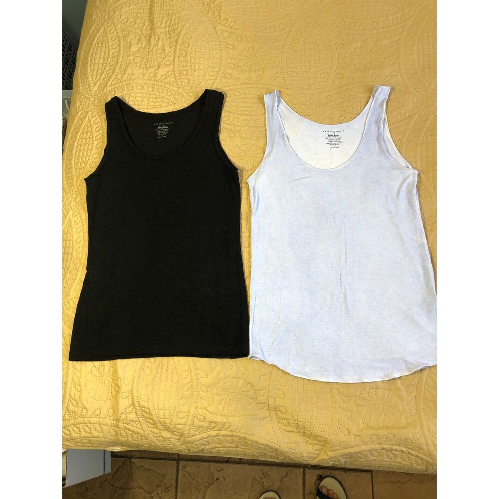 Pair Majestic Filatures Neiman Marcus Soft Touch Tank Top Minimalism Coquette M